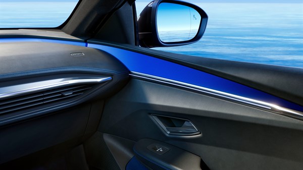 éléments intérieurs distinctifs bleus esprit Alpine - Renault Megane E-Tech electric