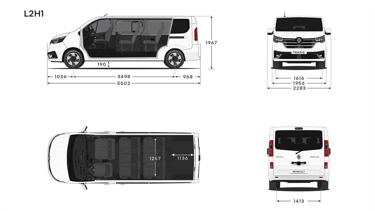 Renault Trafic Combi - dimensions L2