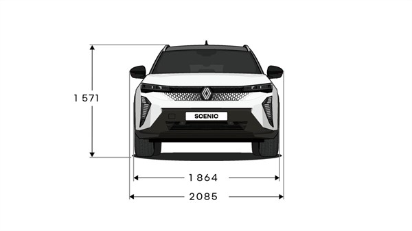 Dimensions face avant - Renault Scenic E-Tech électrique
